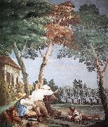TIEPOLO, Giovanni Domenico Peasants at Rest r oil painting on canvas